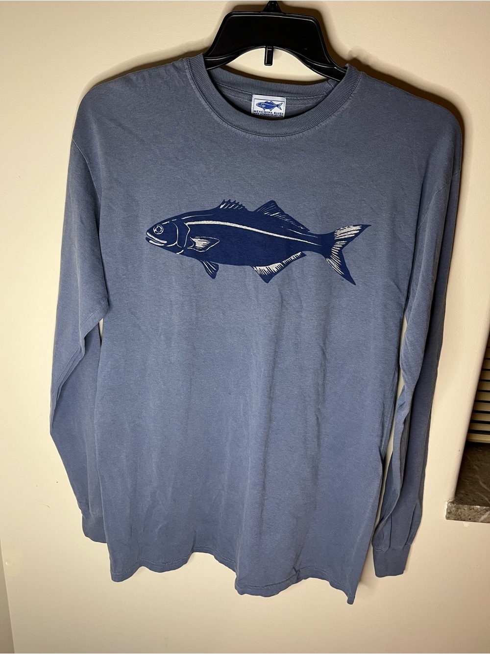 Long Sleeve Fish Graphic Tee - Blue